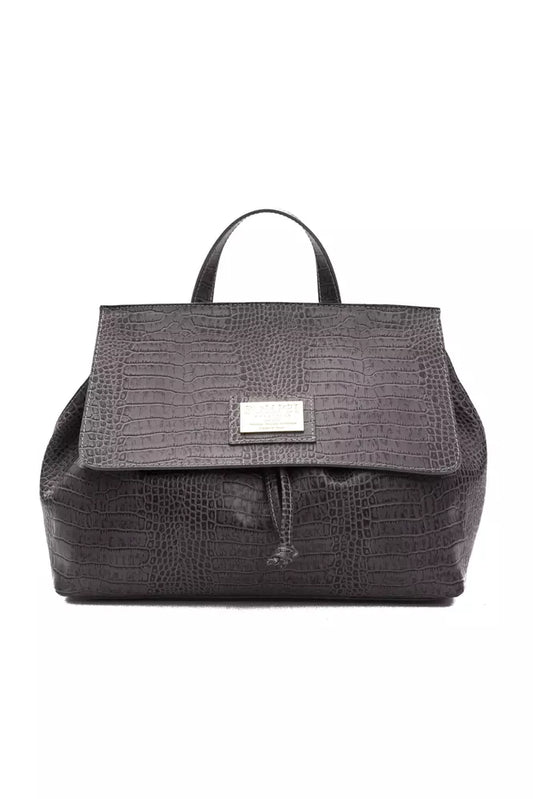 Pompei Donatella Gray Leather Women Shoulder Bag