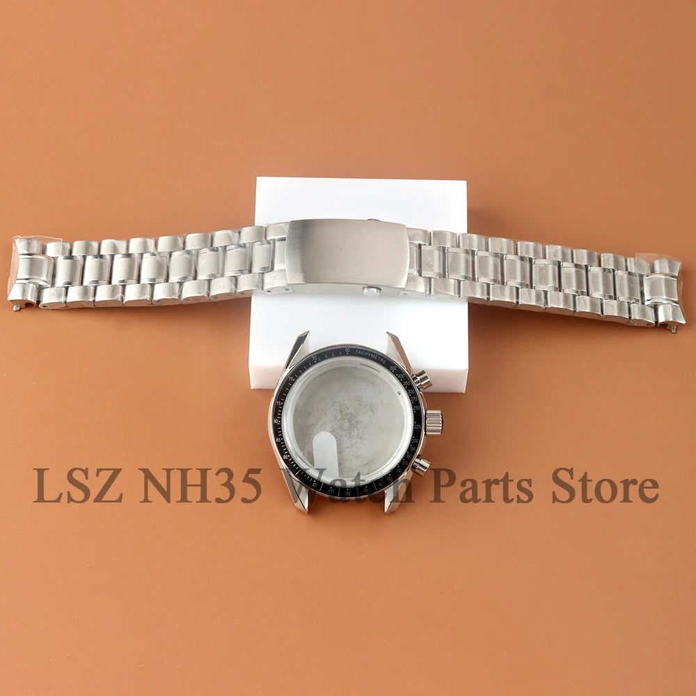 Fit Speed Master 40MM VK63 Chronograph Watch Case Solid Bottom Cover Waterproof For VK63 VK64 Mechanical Movement 32.5mm Dial