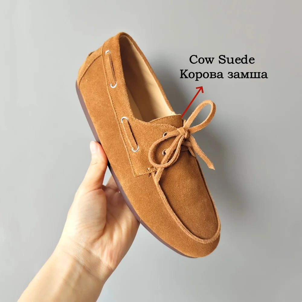 FEDONAS Ins Genuine Leather Flats Shoes Women Loafers Trend Vintage Suede Loafers Women's Casual British Style Flat Single Shoes
