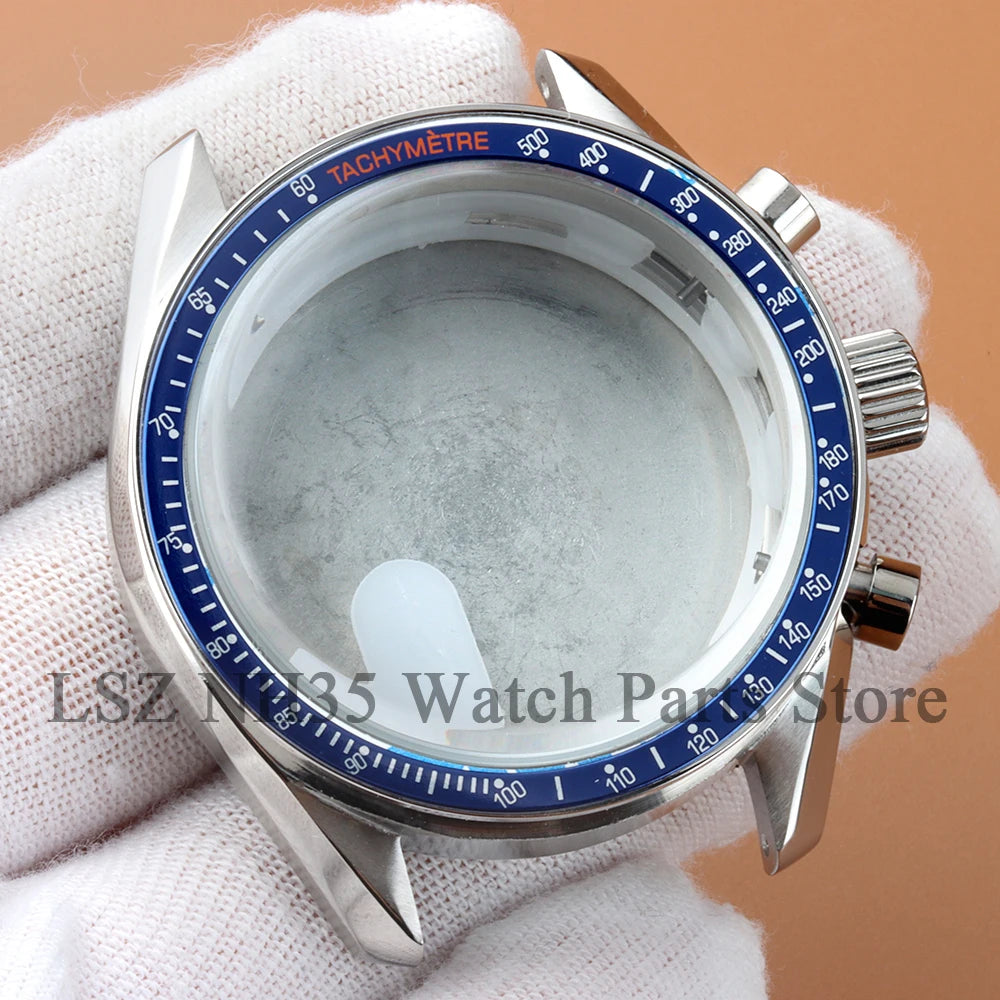 Fit Speed Master 40MM VK63 Chronograph Watch Case Solid Bottom Cover Waterproof For VK63 VK64 Mechanical Movement 32.5mm Dial