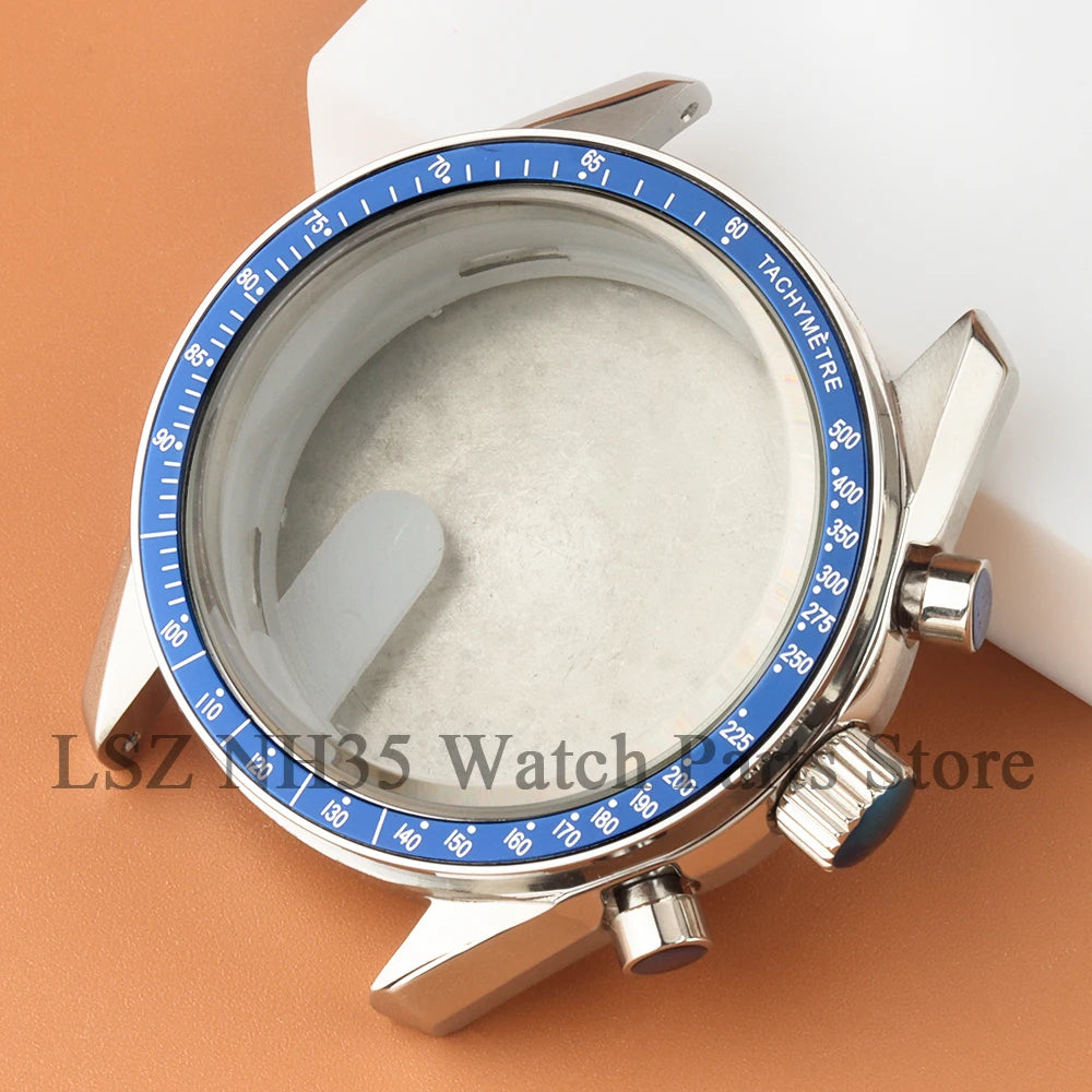 Fit Speed Master 40MM VK63 Chronograph Watch Case Solid Bottom Cover Waterproof For VK63 VK64 Mechanical Movement 32.5mm Dial