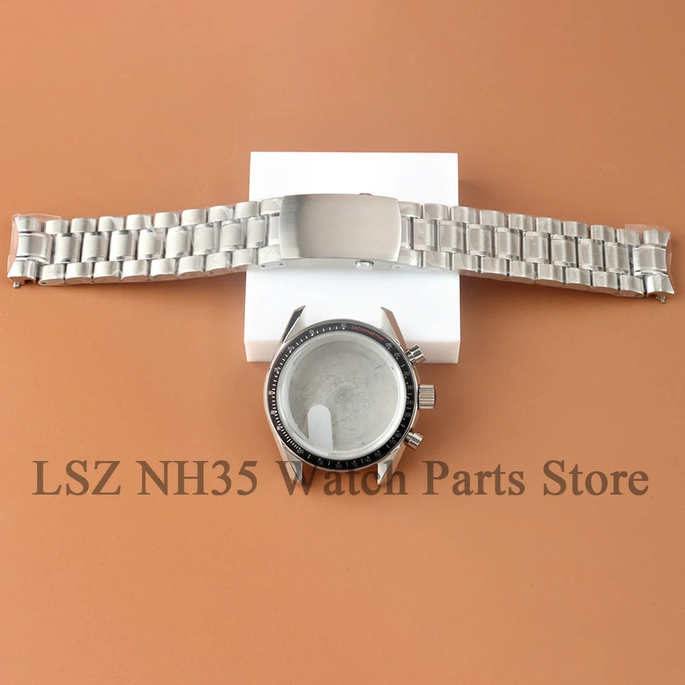 Fit Speed Master 40MM VK63 Chronograph Watch Case Solid Bottom Cover Waterproof For VK63 VK64 Mechanical Movement 32.5mm Dial