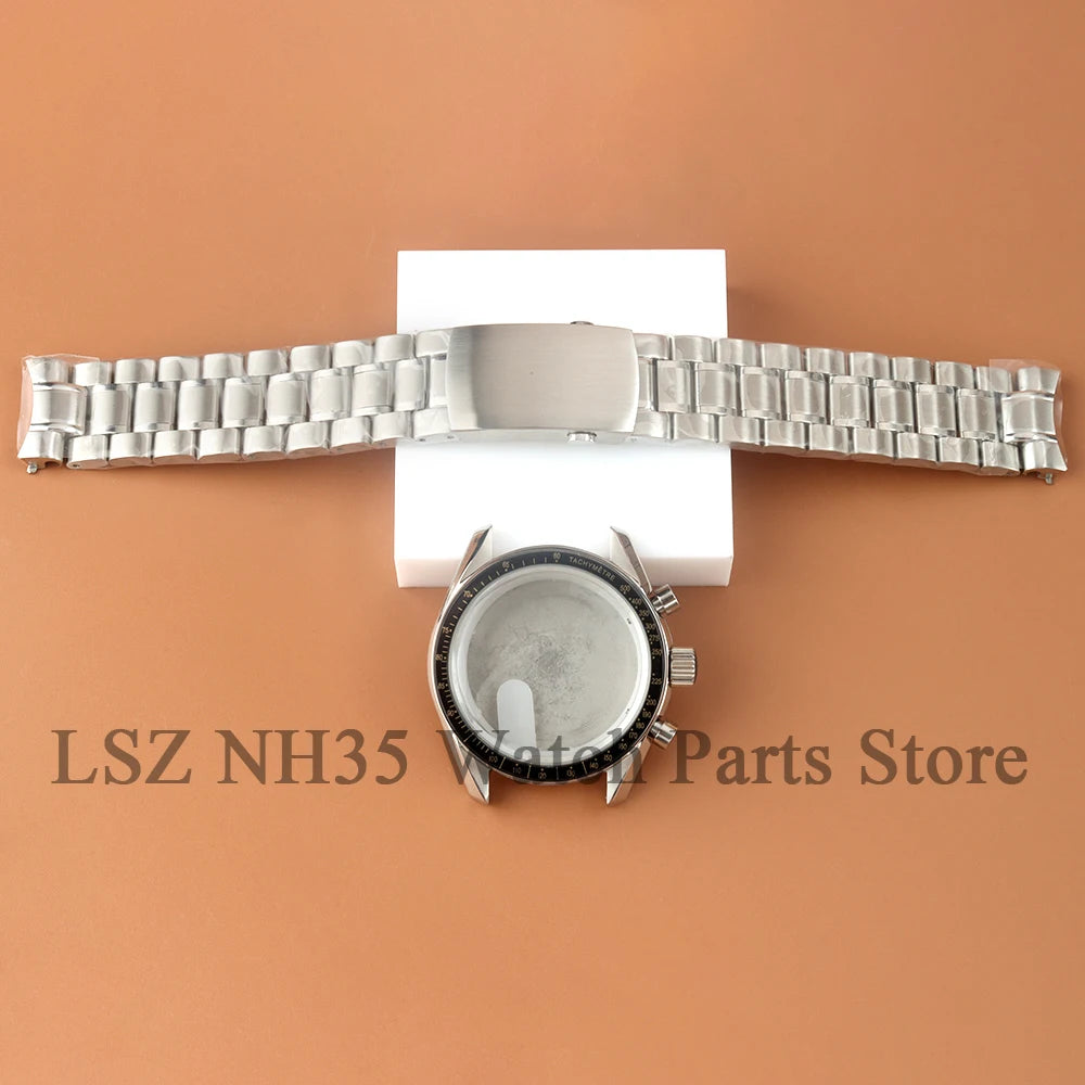 Fit Speed Master 40MM VK63 Chronograph Watch Case Solid Bottom Cover Waterproof For VK63 VK64 Mechanical Movement 32.5mm Dial