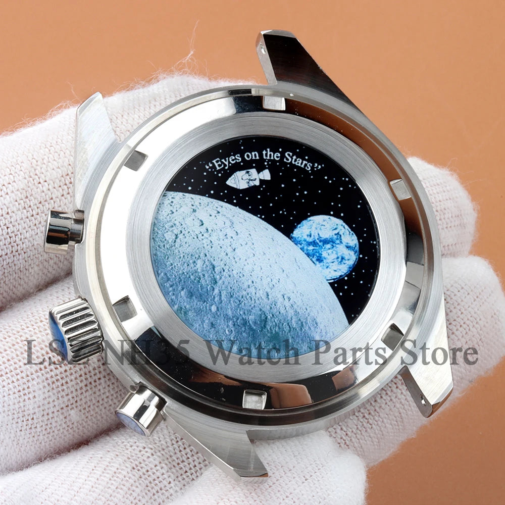 Fit Speed Master 40MM VK63 Chronograph Watch Case Solid Bottom Cover Waterproof For VK63 VK64 Mechanical Movement 32.5mm Dial