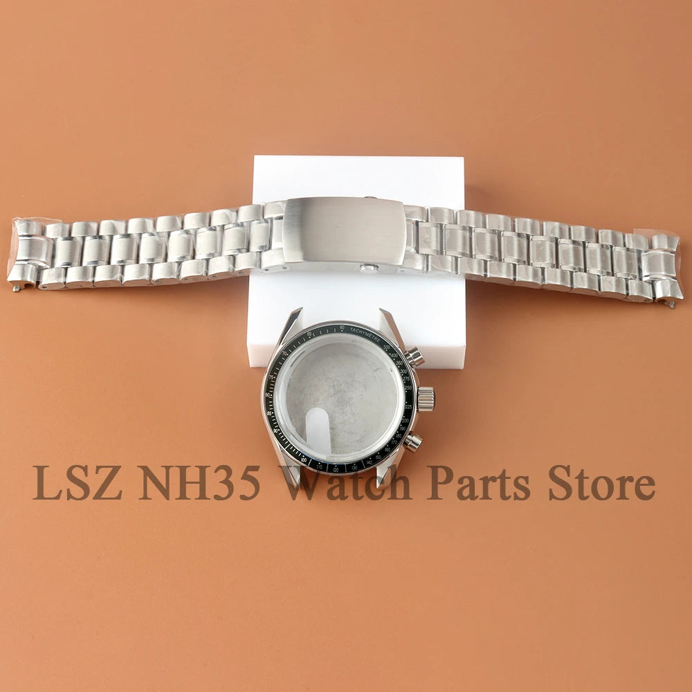 Fit Speed Master 40MM VK63 Chronograph Watch Case Solid Bottom Cover Waterproof For VK63 VK64 Mechanical Movement 32.5mm Dial