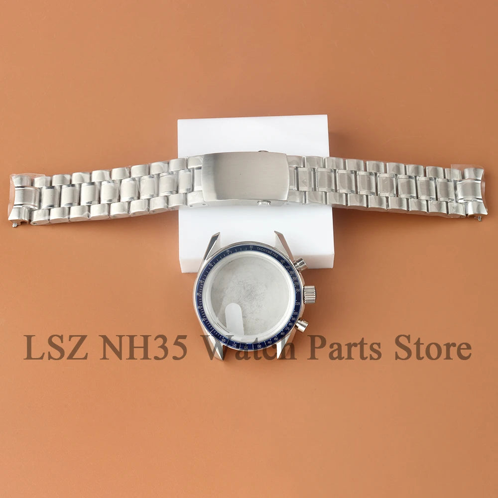 Fit Speed Master 40MM VK63 Chronograph Watch Case Solid Bottom Cover Waterproof For VK63 VK64 Mechanical Movement 32.5mm Dial