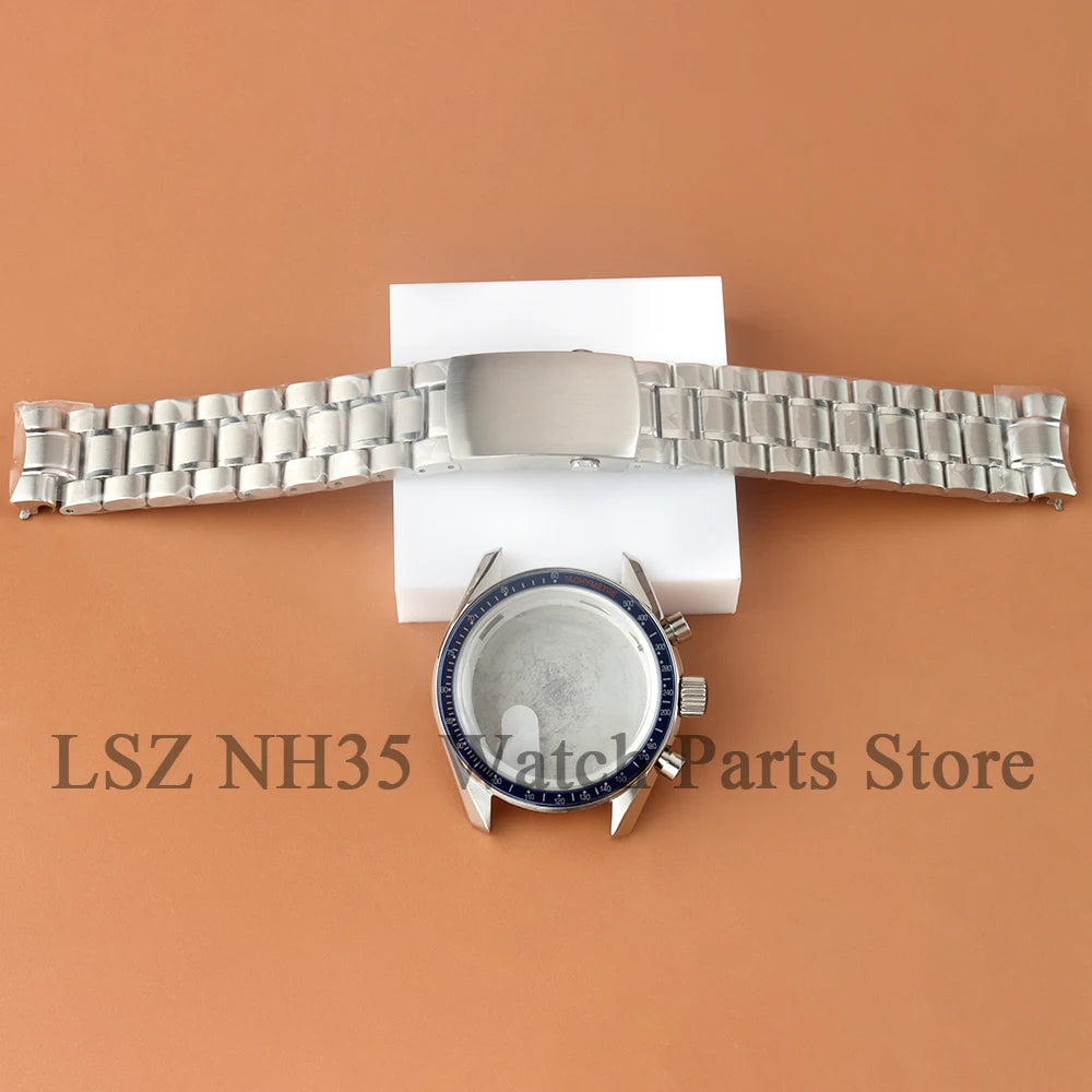 Fit Speed Master 40MM VK63 Chronograph Watch Case Solid Bottom Cover Waterproof For VK63 VK64 Mechanical Movement 32.5mm Dial