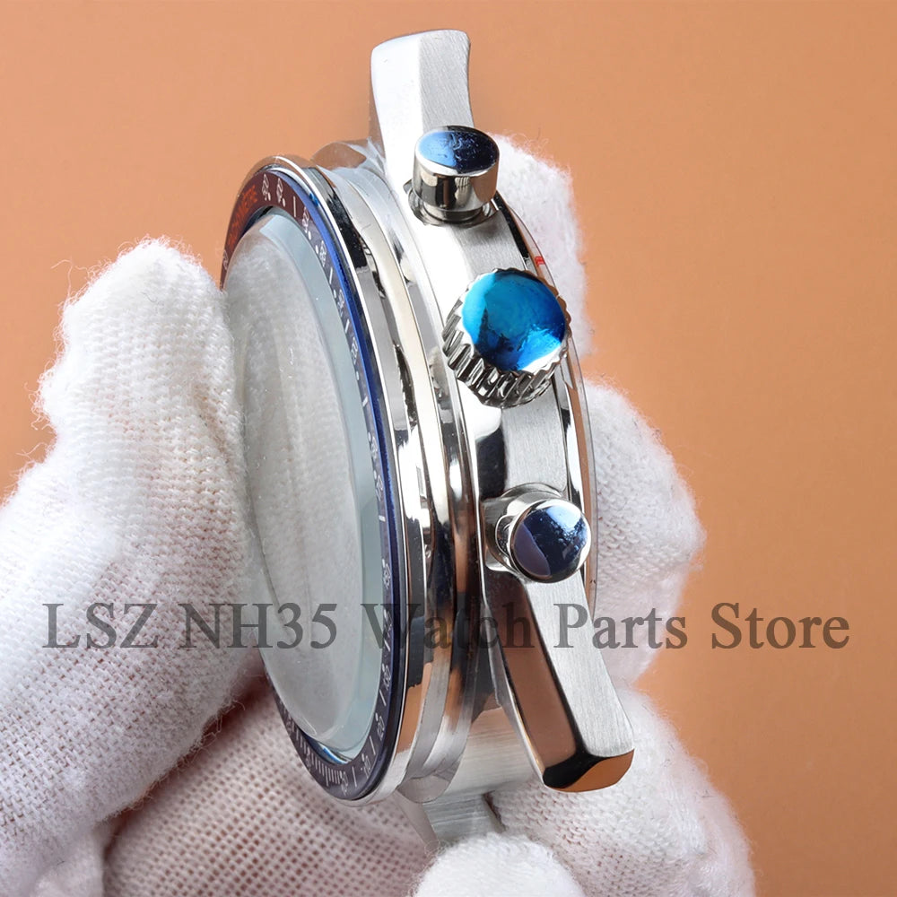 Fit Speed Master 40MM VK63 Chronograph Watch Case Solid Bottom Cover Waterproof For VK63 VK64 Mechanical Movement 32.5mm Dial