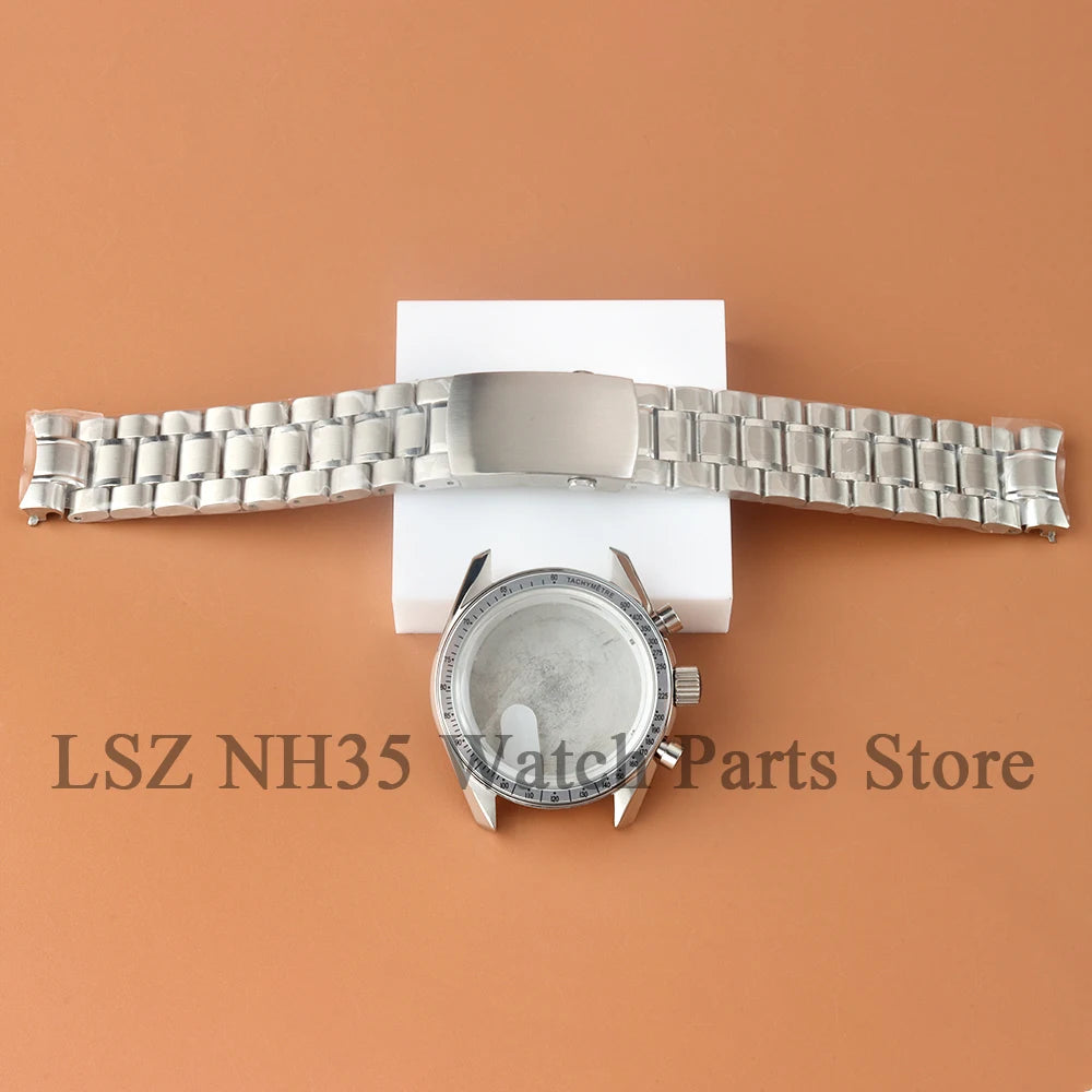 Fit Speed Master 40MM VK63 Chronograph Watch Case Solid Bottom Cover Waterproof For VK63 VK64 Mechanical Movement 32.5mm Dial